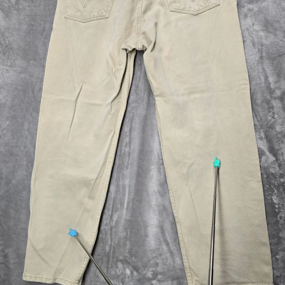 Levi's 550 Mens Khaki Relaxed Fit Jeans W42 L32‎ Cotton Denim Pants